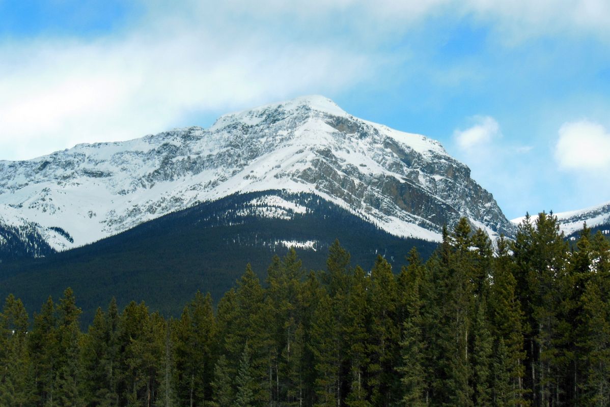 05B Protection Mountain Afternoon From Trans Canada Highway Driving Between Banff And Lake Louise in Winter